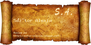 Sátor Alexia névjegykártya